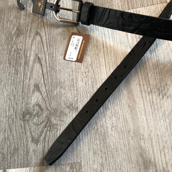 Patricia Nash Vietri Tooled Floral Black Leather Belt Size L NWT - Picture 5 of 16